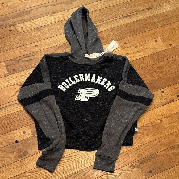 Boilermakers Women's Ultra Soft Black and Gray Hoodie Sweater - Picture 1 of 2